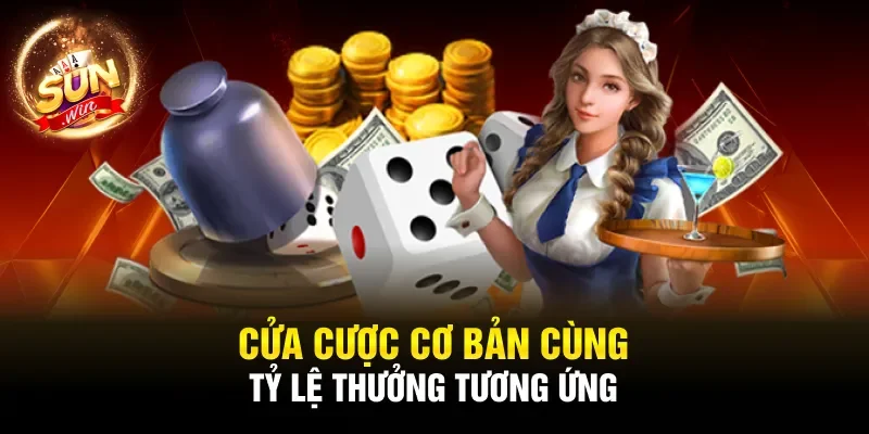 Cửa cược cơ bản cùng tỷ lệ thưởng tương ứng